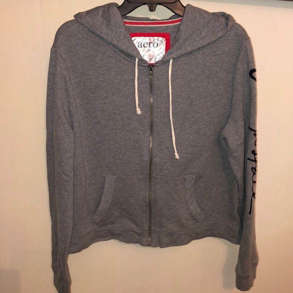 Aeropostale Jackets & Blazers - Aeropostale gray zip up hooded jacket